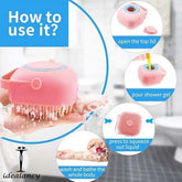 Silicone Bath Body Brush | Exfoliating Scrub with Soap Dispenser | Ultra Soft Shower Sponge & Massager | Random Colours