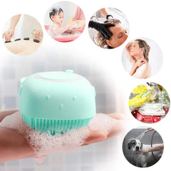 Silicone Bath Body Brush | Exfoliating Scrub with Soap Dispenser | Ultra Soft Shower Sponge & Massager | Random Colours